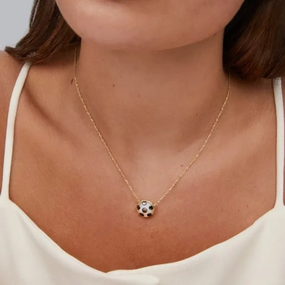 Kendra Scott SILVER mother of pearl Soccer reversible Necklace - Picture 4 of 4